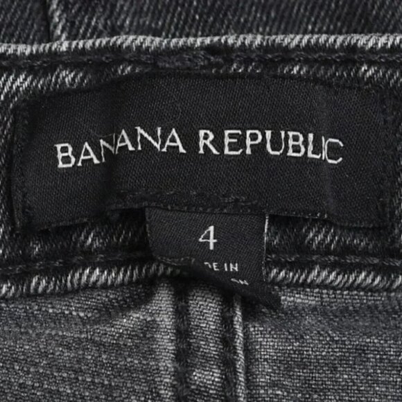 Banana Republic Denim Mini Shirt with Raw Hem Black Size 4 - Picture 8 of 11